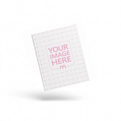 Floating Hardcover Book Mockup on White Background
