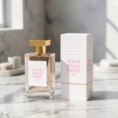 Luxury Perfume Bottle Mockup on Marble for Premium Cosmetics