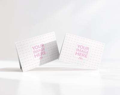 Two Business Cards Mockup with Soft Shadows