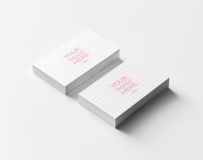 Stacked Textured Business Cards Mockup for Branding