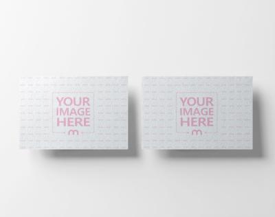 Textured Business Cards Front View Layout for Stationery