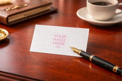 Business Card PSD Mockup on Corporate Desk