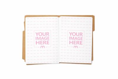 Papers Mockup inside Brown Folder for Professional Documents