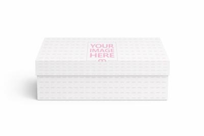 Rectangular Shoebox Mockup with Closed Lid for Packaging