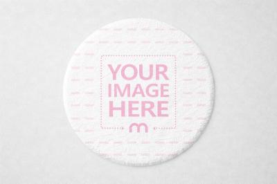 Circular Fluffy Carpet Mockup Top View for Interior Branding