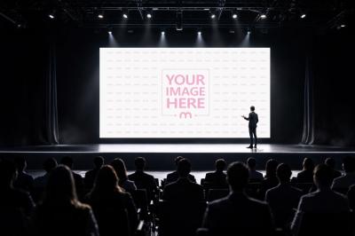 Event Screen Mockup for High-End Tech Conferences