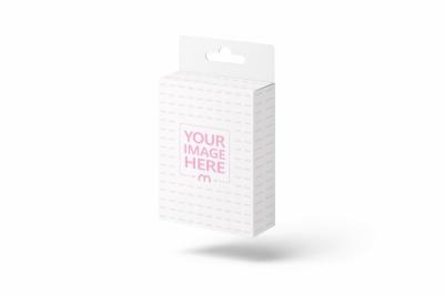 Small Hanging Box Mockup at Angle for Retail Products