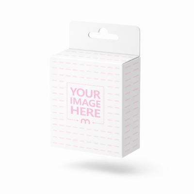 Square Hanging Packaging Box Mockup Isolated Background