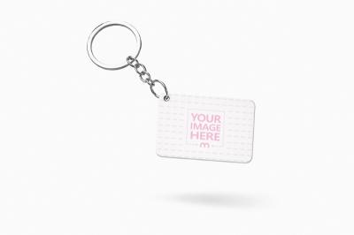 Rectangular Horizontal Keychain Mockup for Corporate Gifts
