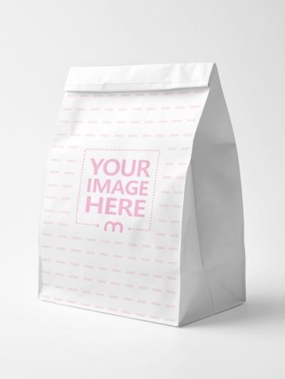 Paper Bag Mockup with Folded Top for Eco-Friendly Brands