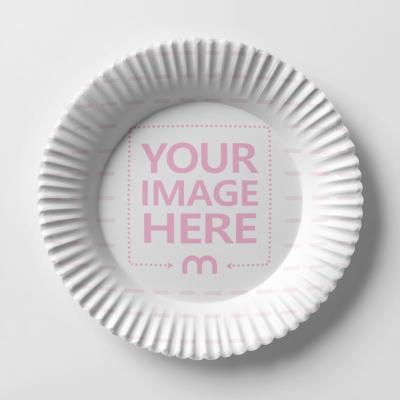 Round Paper Plate Mockup Top View
