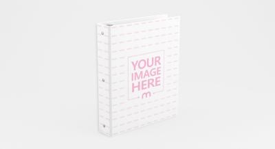 Binder Mockup on Gray Backdrop for Corporate Stationery