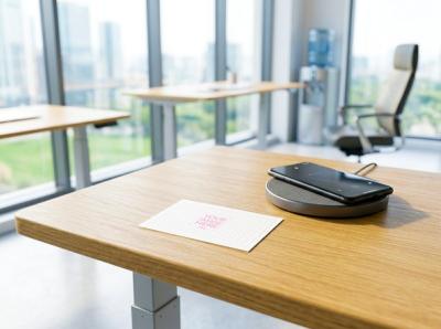 Business Card Mockup on Office Workspace