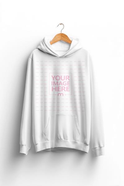 Hoodie Mockup on Wooden Hanger for Apparel Branding