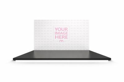 Exhibition Stage with Blank Backdrop Mockup