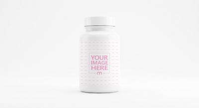 Plastic Supplement Bottle Mockup in Isolated Background