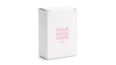 Medium Cardboard Product Box Mockup on Neutral Background