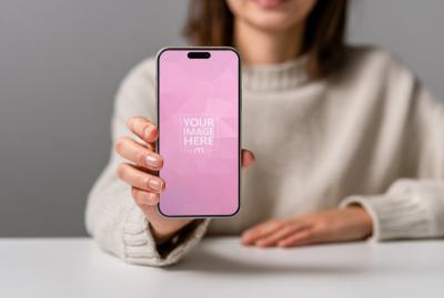 Smartphone Mockup Held Facing Forward for Apps & Ads