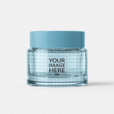 Small Glass Cosmetic Jar Mockup with Lid