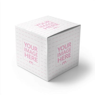Cube Box Mockup with Closed Lid in Isolated Background