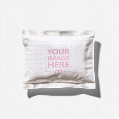 Square Foil Pouch Mockup in Isolated Background