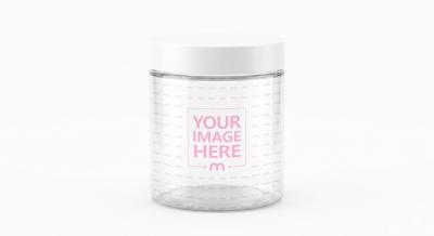 Transparent Plastic Jar Mockup in Isolated Background