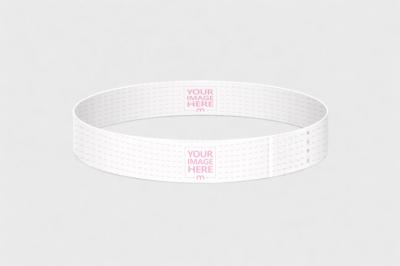 Paper Event Wristband Mockup on Isolated Background