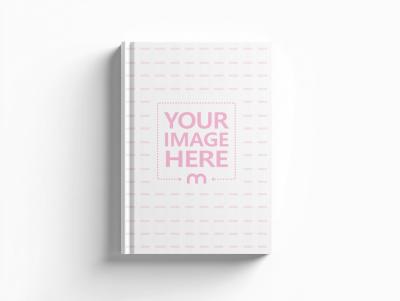 Vertical Hardcover Book Mockup Top View on Surface