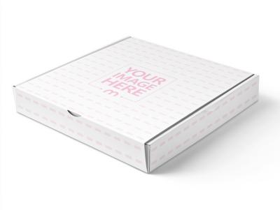 Closed Square Cardboard Packaging Box Mockup