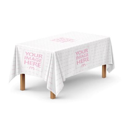 Large Dining Tablecloth Mockup on Neutral Background