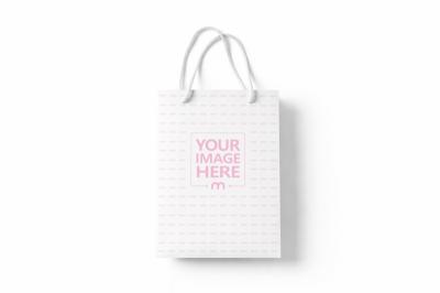 White Paper Shopping Bag Mockup with Rope Handles