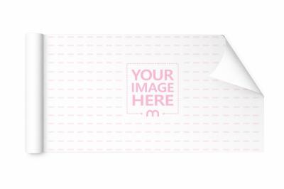 Rolled White Paper Mockup with Curled Corner on Neutral Background
