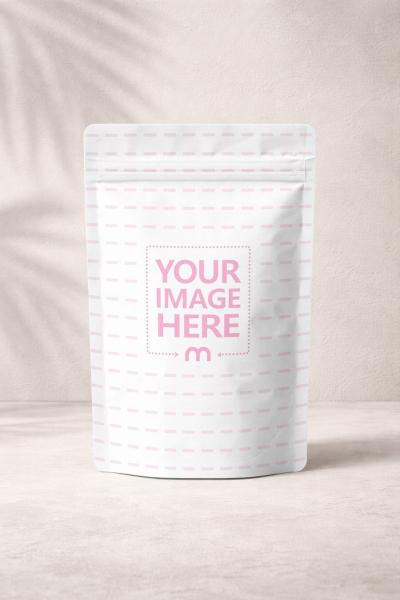 Premium Kraft Coffee Pouch Mockup with Soft Shadows