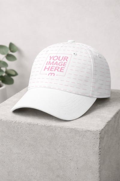 Baseball Cap Mockup on Concrete Block