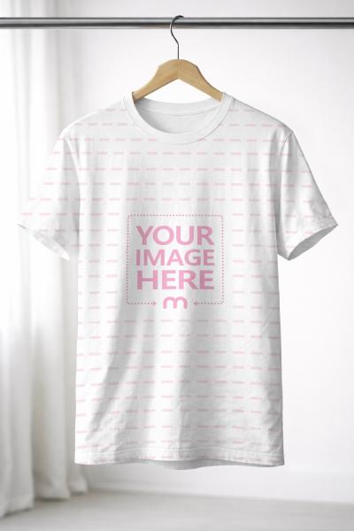 Realistic White T-Shirt Mockup on Hanger