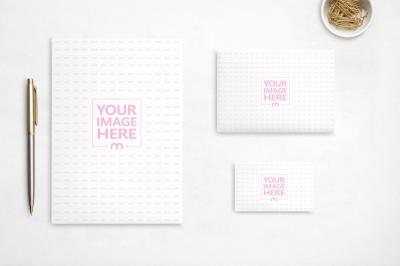 Premium Stationery Mockup with A4, Envelope and Business Card