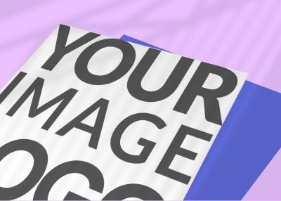 Premium Logo Mockup with White Paper and Colored Background