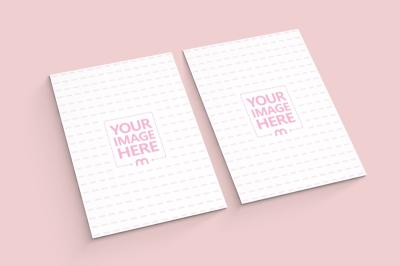 US Letter Paper Mockup with Customizable Background