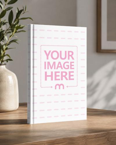Professional Hardcover Book Mockup in Interior Scene
