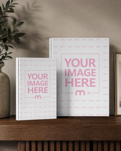 Two Hardcover Book Mockups 6x9 and 8.5x11
