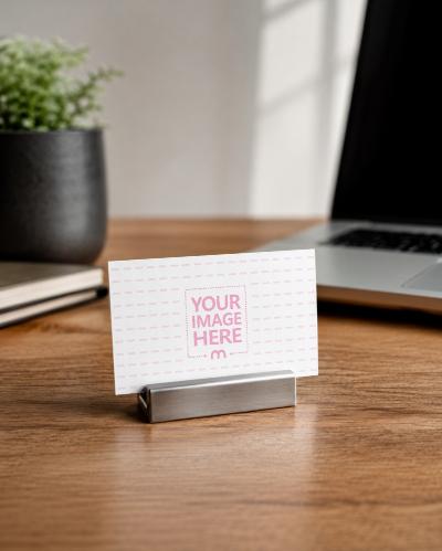 Business Card Mockup in Modern Workspace