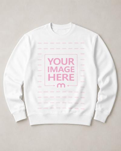 Realistic Crewneck Sweatshirt Flat Lay Mockup