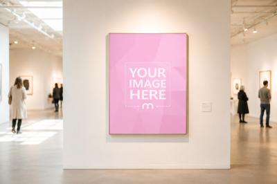 Art Gallery Picture Frame Mockup with Customizable Artwork