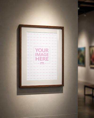 Gallery Picture Frame Mockup with Customizable Poster Artwork