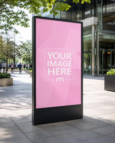 Urban Advertising Lightbox Mockup with Customizable Poster