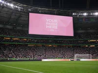 World Cup Stadium Screen Mockup with Customizable Display