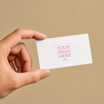 Business Card in Hand Mockup – Custom Card & Background Colors