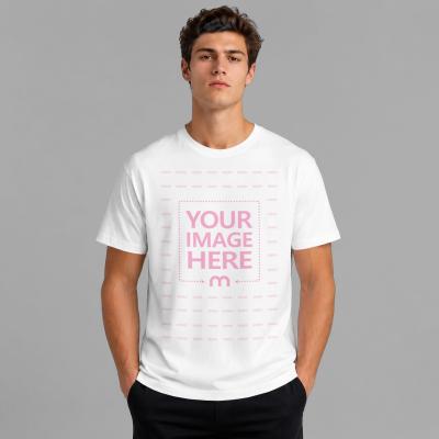 Male T-Shirt Mockup - Customizable Shirt Color & Background