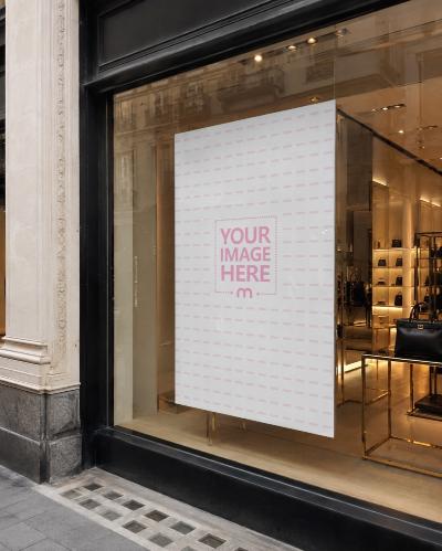 Luxury Storefront Window Poster Mockup – Premium Retail Display