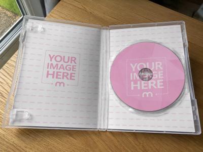 Open DVD Case Mockup – Inside Cover Insert & Disc Design